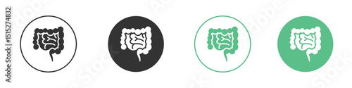 Gut icon logo vector set. Graphic design elements