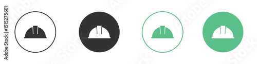 Hard hat icon logo vector set. Graphic design elements