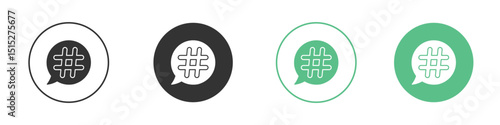 Hashtag icon logo vector set. Graphic design elements
