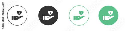 Health insurance icon logo vector set. Graphic design elements