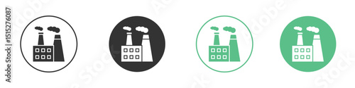Heat power station icon logo vector set. Graphic design elements