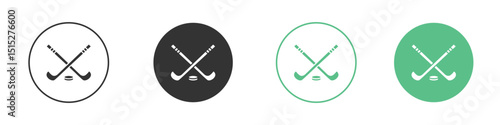 Hockey sticks icon logo vector set. Graphic design elements