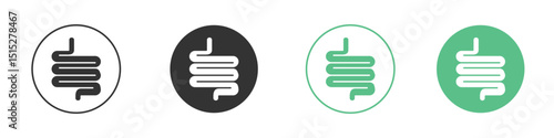 Intestine icon logo vector set. Graphic design elements