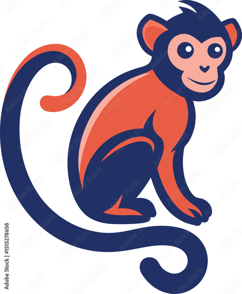 Cute Cartoon Monkey Mascot Illustration Cute Cartoon Monkey Mascot Illustration