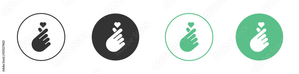Fototapeta premium korean heart icon logo vector set. Graphic design elements