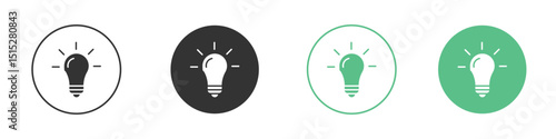 Lightbulb icon logo vector set. Graphic design elements