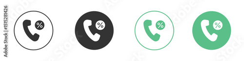 Loan call icon logo vector set. Graphic design elements