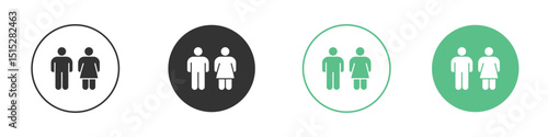 Man and woman icon logo vector set. Graphic design elements