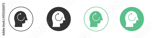 Memory recall icon logo vector set. Graphic design elements