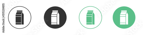 Milk carton icon logo vector set. Graphic design elements