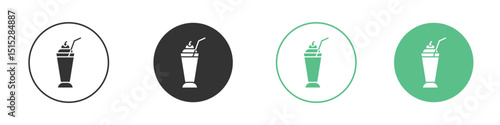 Milkshake icon logo vector set. Graphic design elements