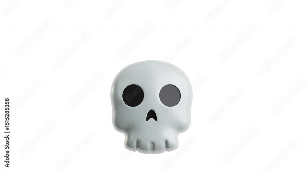 skull emoji 3D Icon Animation skull emoji 3D Icon Animation
