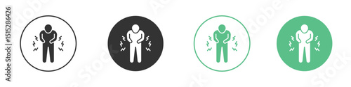 Muscle pain icon logo vector set. Graphic design elements