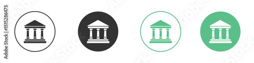 Museum icon logo vector set. Graphic design elements
