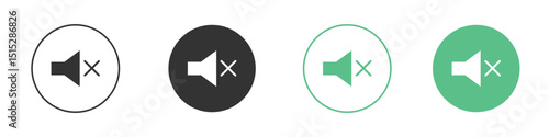 Mute icon logo vector set. Graphic design elements
