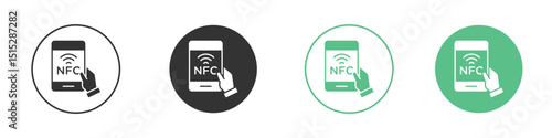 NFC communication icon logo vector set. Graphic design elements