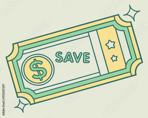 Bookmark filled icon with money symbol