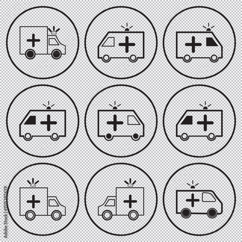 Ambulance icon vector. ambulance truck icon vector. ambulance car EPS 10