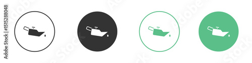 Oil can icon logo vector set. Graphic design elements