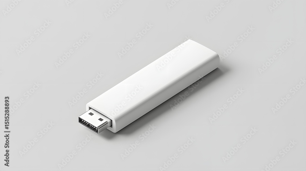 Blank white rectangular device with connector. Blank white rectangular device with connector.