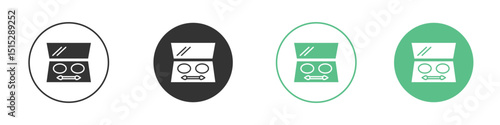 Palette with eyelash shadows icon logo vector set. Graphic design elements