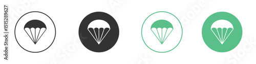 Parachute icon logo vector set. Graphic design elements