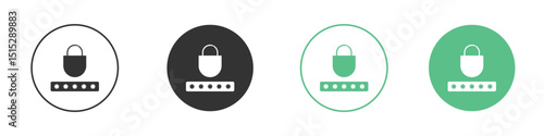Password icon logo vector set. Graphic design elements