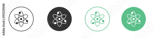 Physics icon logo vector set. Graphic design elements