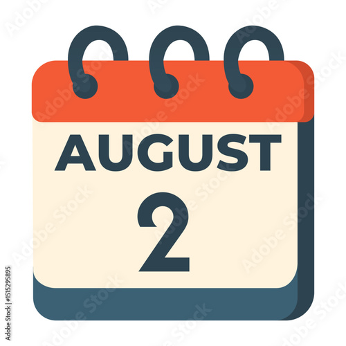 2 august calendar vector on white background
Vector calendar with date