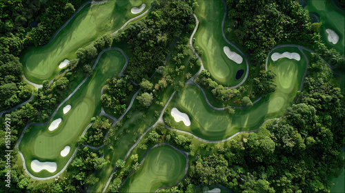 Top view of the golf course