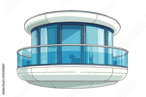 modern balcony isolated