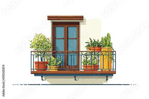 modern balcony isolated