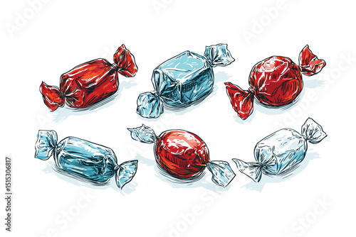 Vintage Candy Packaging Display isolated