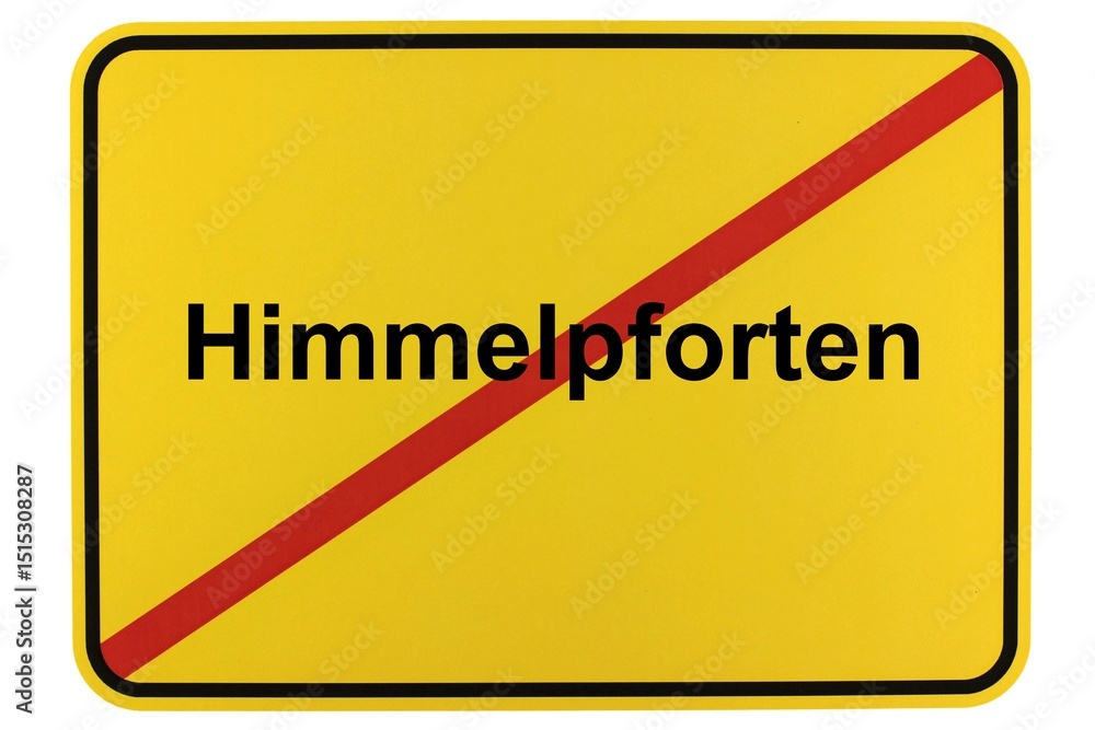 Illustration eines Ortsschildes der Gemeinde Himmelpforten in Niedersachsen Illustration eines Ortsschildes der Gemeinde Himmelpforten in Niedersachsen