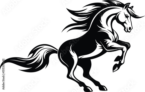 black horse vector illustration