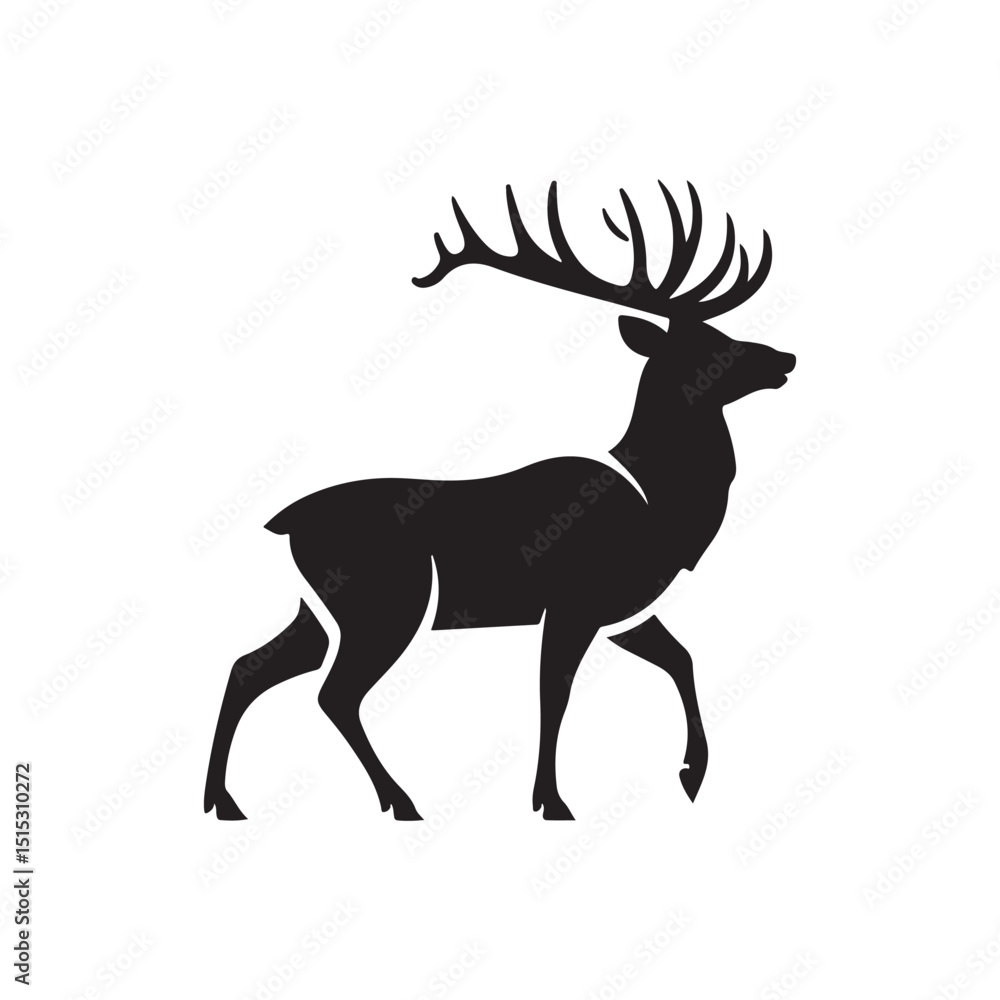 Obraz premium Deer Logo Design Vector, Deer Silhouette