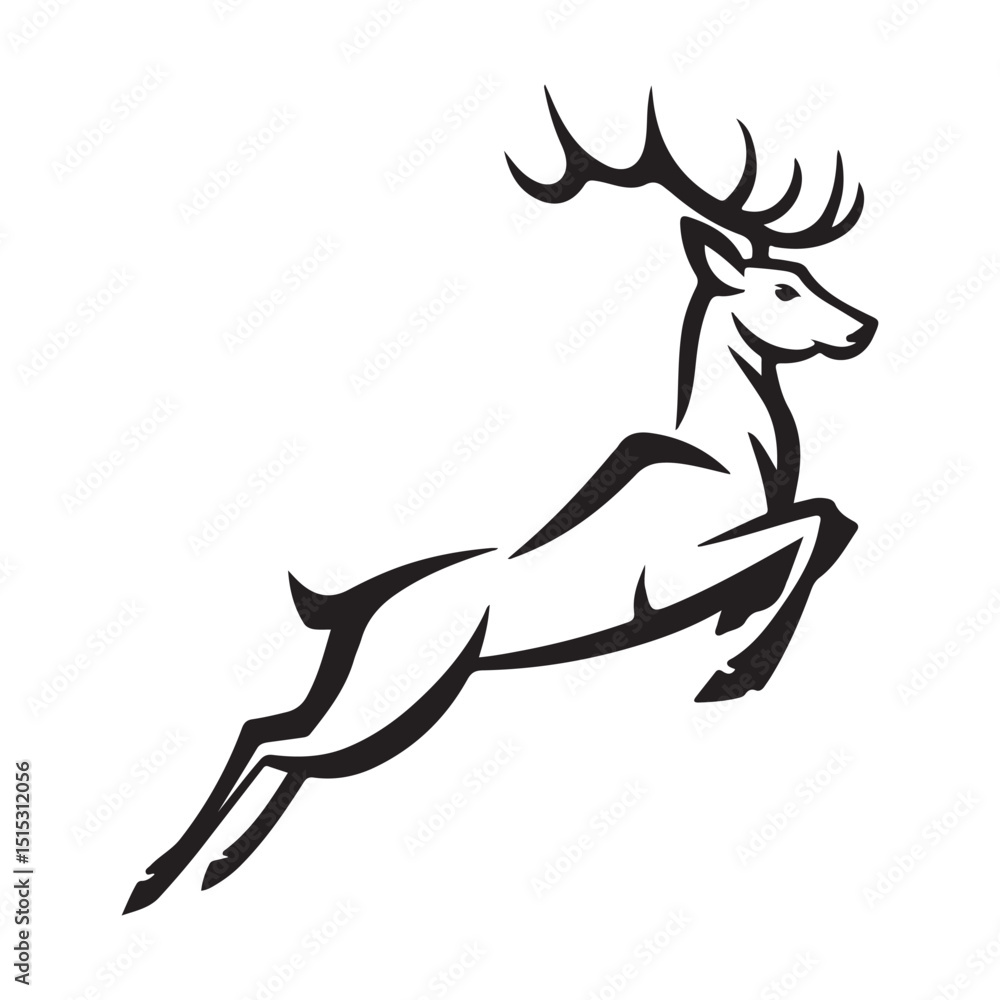 Fototapeta premium Deer Logo Design Vector, Deer Silhouette