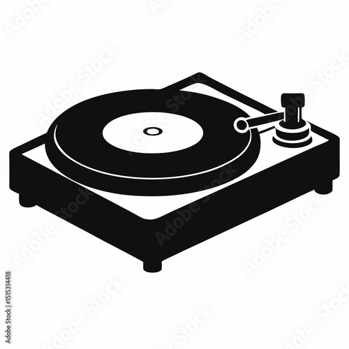 Vintage turntable vinyl record player music audio
