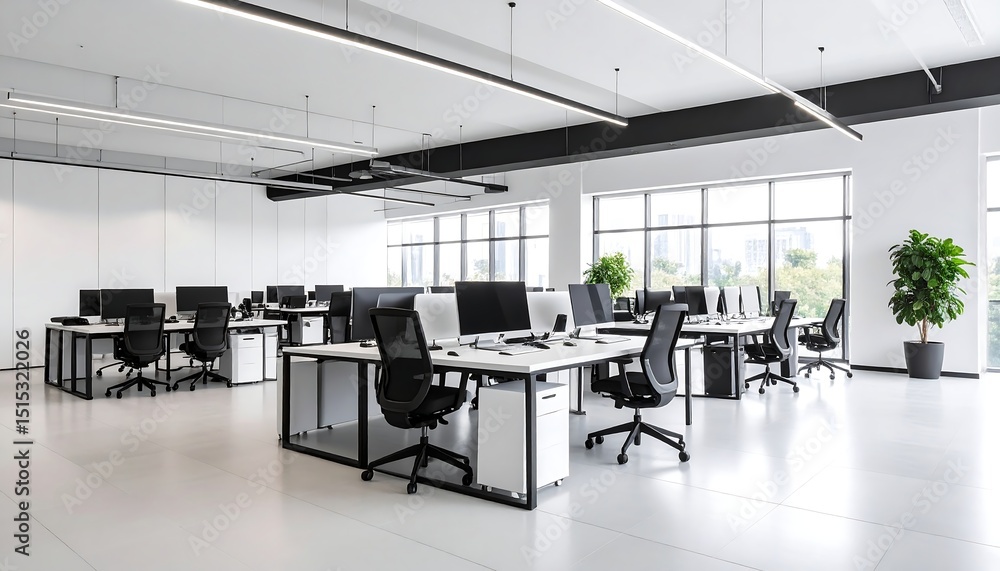 Modern Open Office Workspace. Modern Open Office Workspace.