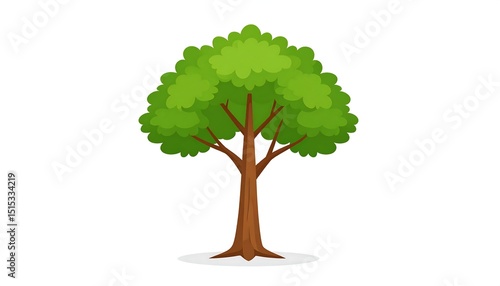 Green tree illustration with white background.