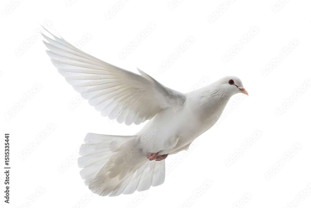 Obraz premium white dove flying isolated on white background PNG