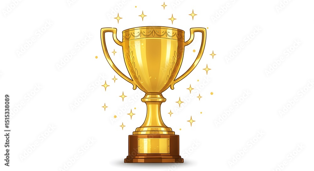 Golden Trophy: A gleaming gold trophy sparkles, symbolizing victory, achievement, and the sweet taste of success. This image captures the essence of triumph and recognition. Golden Trophy: A gleaming gold trophy sparkles, symbolizing victory, achievement, and the sweet taste of success. This image captures the essence of triumph and recognition.