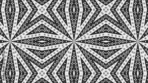 Black and White Kaleidoscope Pattern