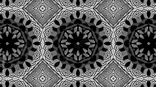 Black and White Kaleidoscope Pattern