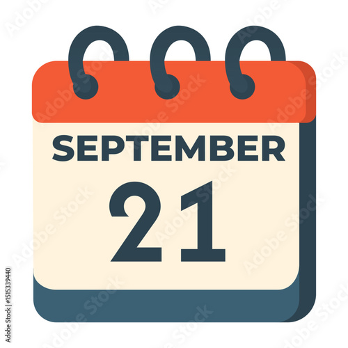 21 September calendar vector on white background
Vector calendar with date