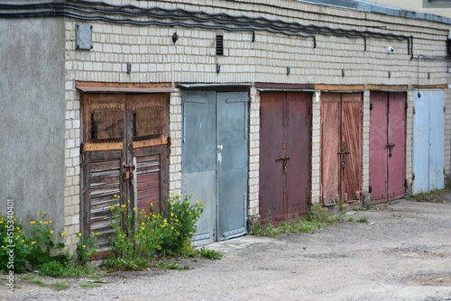 Fotografia Old Soviet garages cooperative in Europe