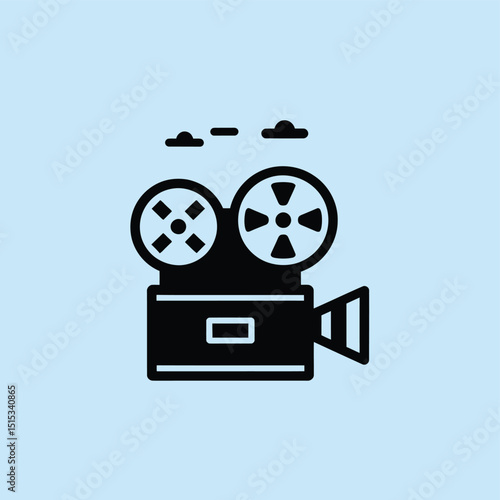 vector icons for cinema, Director's Chair , theatrical roles, video tape, cinema shattered spotlight, Theater Ticket
