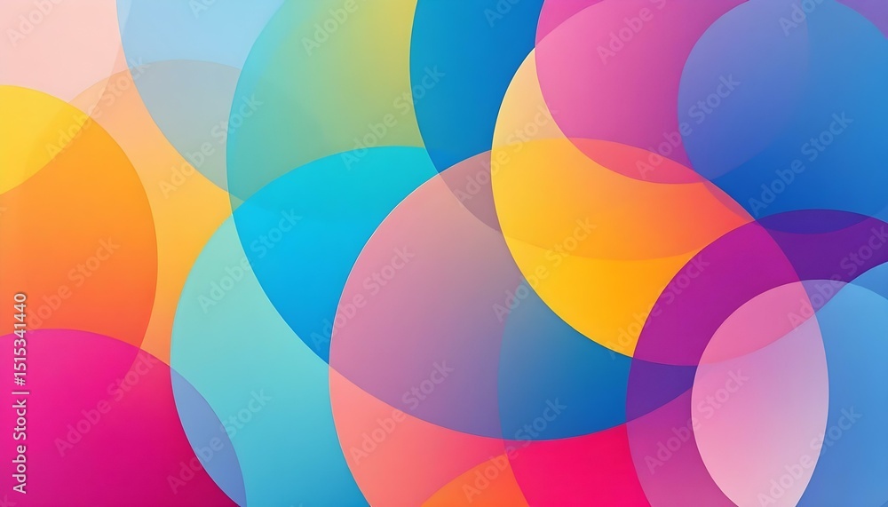Abstract Background with Overlapping Colorful Circles and Soft Gradient Transitions Abstract Background with Overlapping Colorful Circles and Soft Gradient Transitions