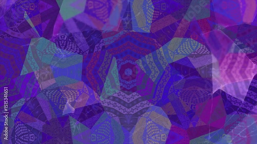 Colourful broken animated kaleidoscope background