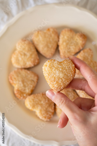 Heart-Shaped Sugar Cookies on a Plate